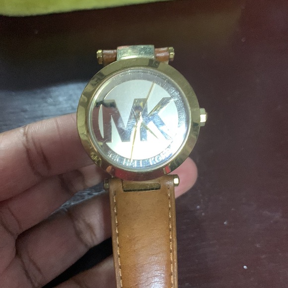 Brown and gold leather strap Michael Kors watch worn a handful of times. - Picture 2 of 3